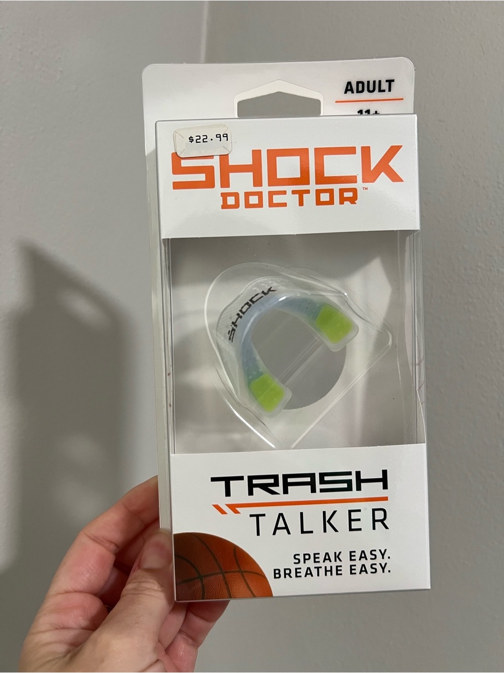 Shock Doctor Trash Talker Mouthguard - Clear with Lime Green